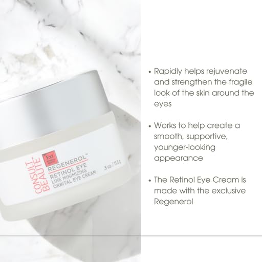Consult Beaute Regenerol Retinol Eye Cream - Line Minimizing Orbital Eye Cream - Rejuvenating - Hyaluronic Acid - 0.5 oz-BrightBean Baby