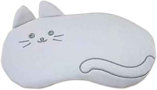 PERFECTSIGHT Kitty Sleep Eye Masks, Cute Plush Sleep Eye Cover Lightweight Adjustable Eyeshade Faux Fur Mask Cover for Women Men Sleep Travel Nap, Grey Cat-BrightBean Baby