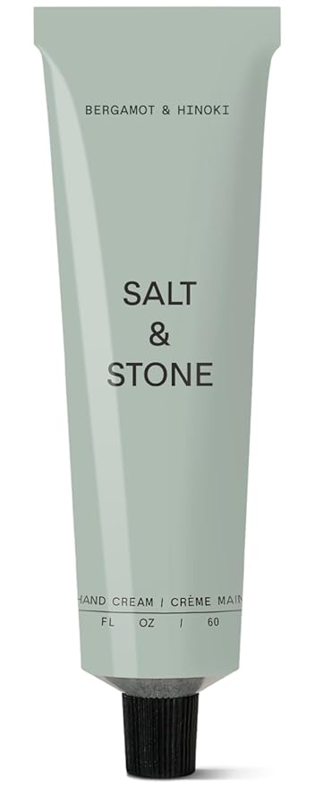 Salt & Stone Hand Cream for Women & Men | Bergamot & Hinoki | Hydrates, Nourishes & Softens Skin | Restores Dry Cracked Hands | Fast-Absorbing | Cruelty-Free & Vegan (2 fl oz)-BrightBean Baby