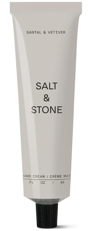 Salt & Stone Hand Cream for Women & Men | Santal & Vetiver | Hydrates, Nourishes & Softens Skin | Restores Dry Cracked Hands | Fast-Absorbing | Cruelty-Free & Vegan (2 fl oz)-BrightBean Baby