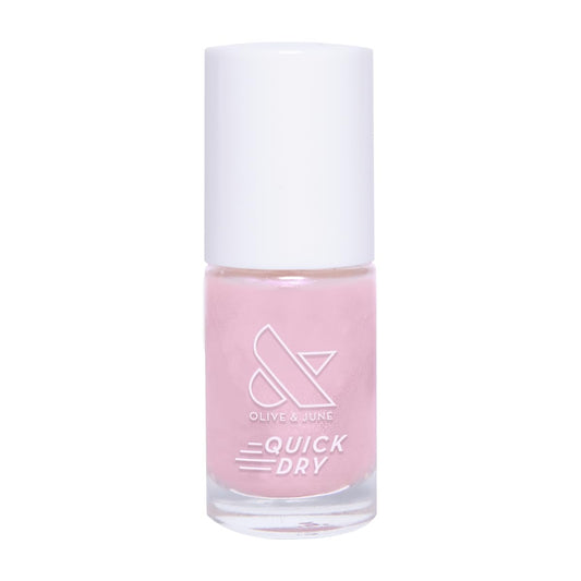 Olive & June Quick Dry Nail Polish | Instant Fast-Drying Smudgeproof Color | 15-free Vegan Cruelty-Free Formula | Lasts up to 5 Days |Salon-Quality Manicure Pedicure at Home |Baroque Pearly Iridescent-BrightBean Baby