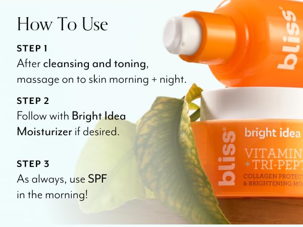 Bliss Bright Idea Vitamin C Eye Cream - Brighten & Hydrate Anti-Aging Treatment, Reduces Fine Lines, Boosts Collagen & Firms, 3-O-Ethyl Ascorbic Acid, Tri-Peptide & Licorice Root, 0.5fl oz-BrightBean Baby