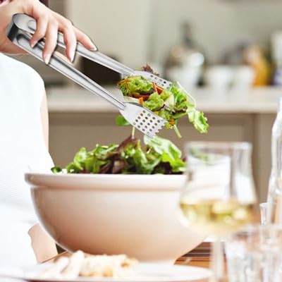 10 Pack Buffet Tongs,Stainless Steel Serving Tongs Serving Utensils 7Inch