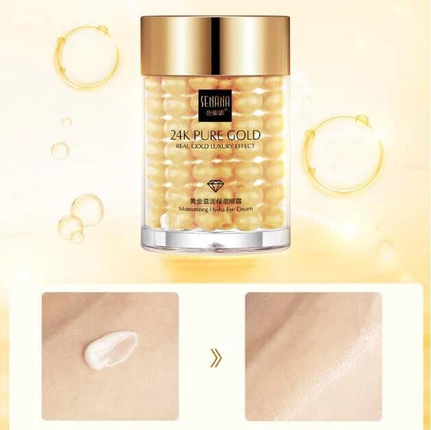 24K Gold Eye Cream For Deep Hydrating, Anti-Aging Gold Eye Cream For Dark Circles And Puffiness,Moisturizing Lightenex Gold Cream Lifting Eye SENANA (1 PACK)-BrightBean Baby