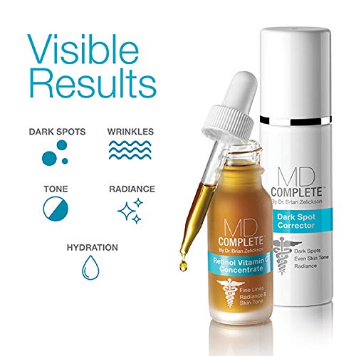 MD Complete Dark Spot Retinol Duo | Professional Dermatologist Dark Spot Correction | includes Dark Spot Corrector 1.0 fl oz and Retinol Vitamin C Concentrate Serum 0.5 fl oz| Set of Two-BrightBean Baby