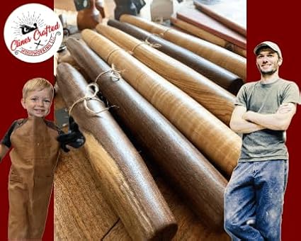 Handmade French Rolling Pin Set: Cherry Wood Rolling Pins for Baking, Includes 12 & 20 Tapered Wooden Rolling Pin for Dough, Pizza, Pastry, and Tortilla Roller, Made in Kentucky