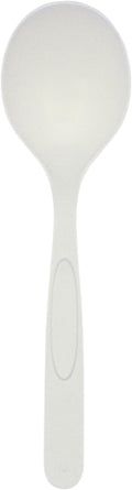 Preserve Compostable Soup Spoon, Made in USA, Medium Weight Cutlery, White, 840 Count