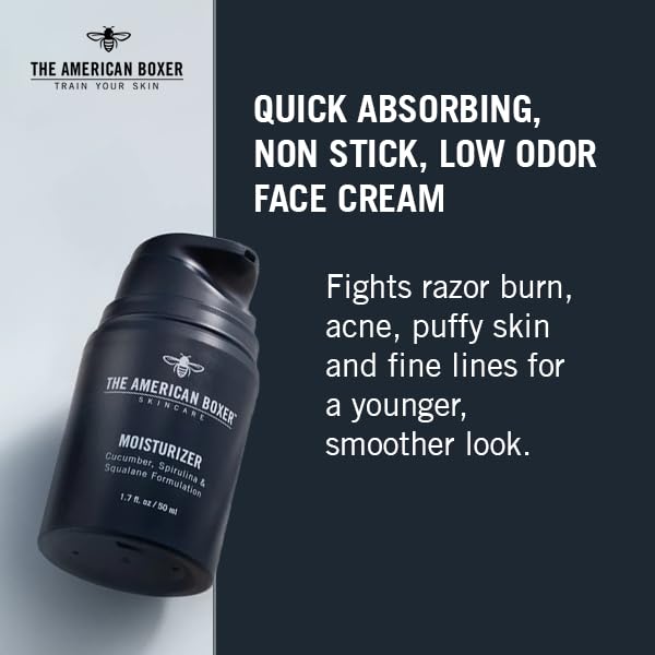 Mens Face Moisturizer, Hydrates Dry Skin, Soothes Irritation, Eliminates Razor Burn & Redness, Daily Use Moisturizing Face Cream, Anti Aging & Anti Wrinkle, Fragrance Free, No Sticking, No Strong Odor-BrightBean Baby