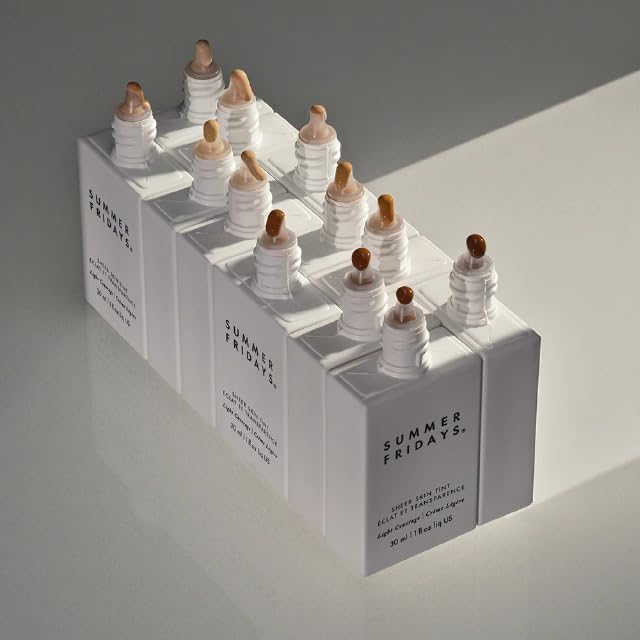 Summer Fridays Sheer Skin Tint - Skin Tint with Hyaluronic Acid - Helps Diminish Uneven Skin Tone - Sheer to Light Coverage - Shade 6 - Medium Tan with Warm Golden Undertones (1 Fl Oz)-BrightBean Baby