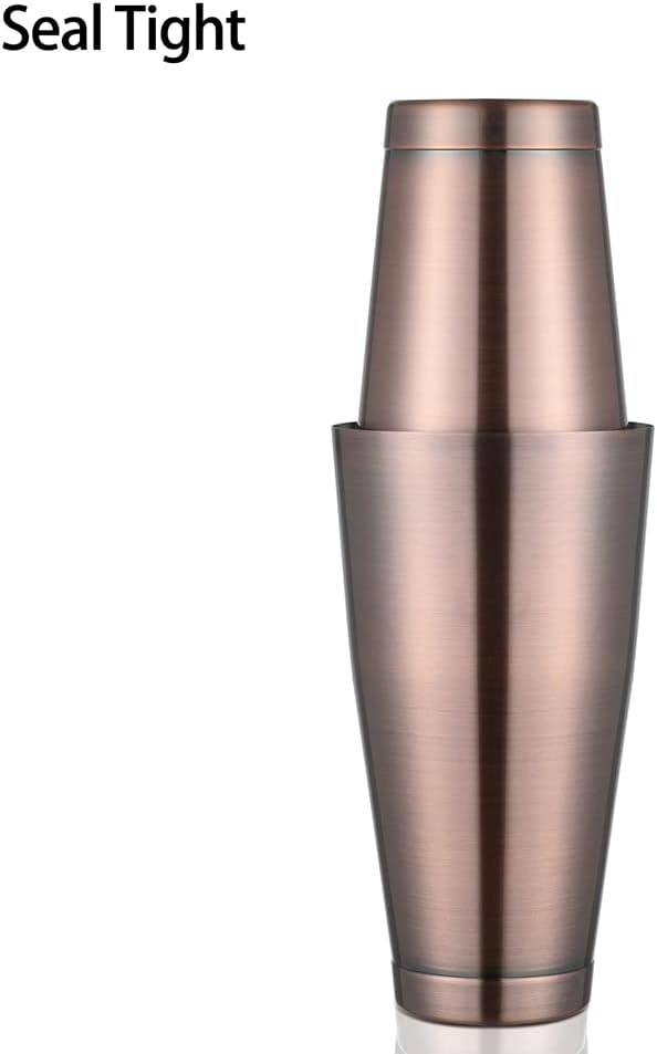 Boston Cocktail Shaker Antique Copper, Cocktail Shaker Tins Weighted, Bar Shaker Set Bartender Shakers for Bartending - Martini Shaker Stainless Steel Drink Mixer | Bar Tools Metal Shaking Tin