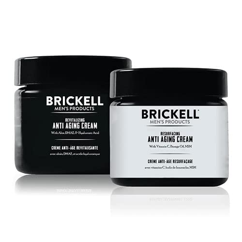 Brickell Men's Day and Night Anti Aging Cream Routine, Natural and Organic, Scented, Skincare Gift Set-BrightBean Baby
