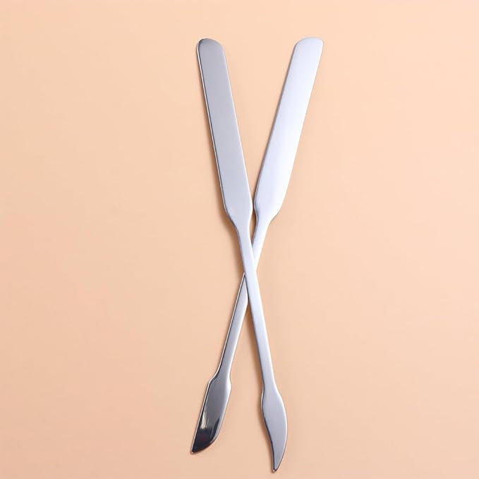 3pcs Cosmetic Mixing Makeup Spatula Nail Art Palette,Spoon Stainless Steel Spatula Face Brush Stirring Embossing Stick Makeup Brushes Cosmetic Tools Nail Polish Mix Stick-BrightBean Baby