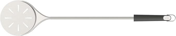 Witt Stainless Steel Pizza Turning Peel - 6.5" Diameter, Long Handle, Nonstick, Lightweight, Perforated Design, Essential for Pizza Oven Owners, Chefs, Cooks, Bakers