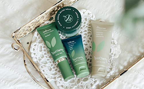 BioClarity 3-Step Essentials Skin Routine + Clarifying Mask for Normal & Oily Skin Types | Cleanse, Restore and Moisturize | Gentle Clean and Hydrate Face |100% Clean, Vegan Ingredients (Mini Size)-BrightBean Baby