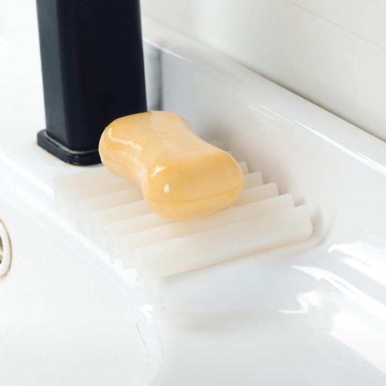 SHIMOYAMA Paint Brushes Holders, 2 Pack, Zigzag Soap Dish, Soap Holder for Watercolor Paintbrush, Bathroom, White-BrightBean Baby