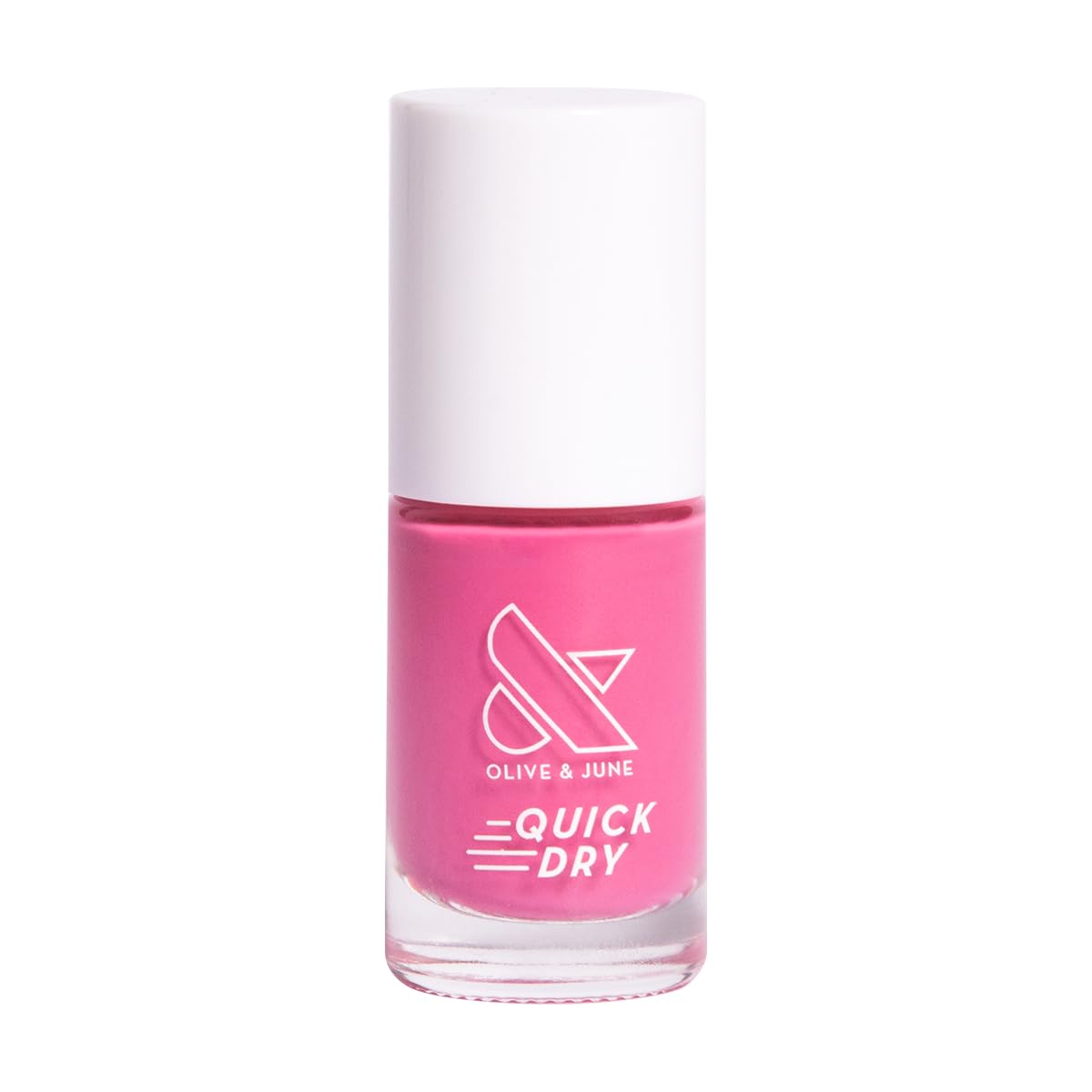 Olive & June Quick Dry Nail Polish | Instant Fast-Drying, Smudgeproof Color | 15-free, Vegan, Cruelty-Free Formula | Lasts up to 5 Days | Salon-Quality Manicure, Pedicure at Home | Prom Magenta Pink-BrightBean Baby