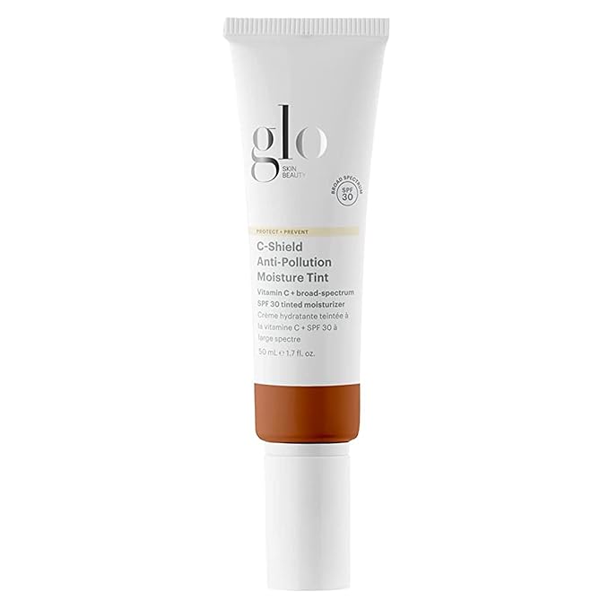 Glo Skin Beauty C-Shield Anti-Pollution Moisture Tint - Tinted Moisturizer With SPF 30 for Face, Broad Spectrum Protection & Vitamin C, 1.7 Oz (10W-Dark)-BrightBean Baby