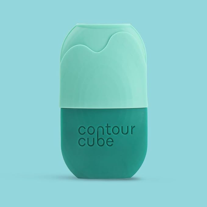 Contour Gua Cube - Gua Sha Face Massage Tool - Ice Roller for Sculpting, De-Puffing & Lymphatic Drainage - Face Ice Roller & Massager - Compact Skin Care Tools for Daily Skincare & Travel - Jade-BrightBean Baby