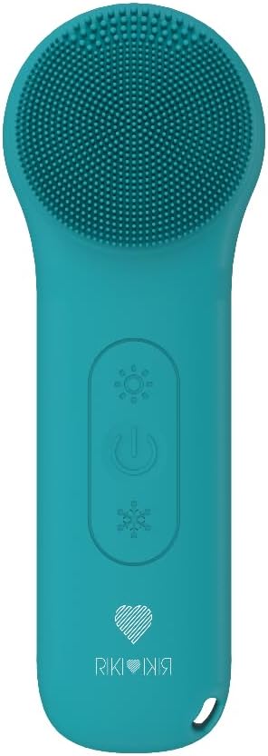 Electric Silicone Face Scrubber - 2-in-1 Facial Rotating Vibrating Exfoliating Brush - Waterproof & Portable, Rechargeable, for Cleaning, Exfoliation, Massage, Suitable for Men & Women (Green)-BrightBean Baby