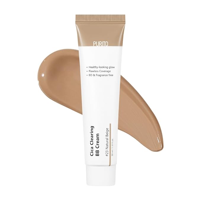 PURITO Cica Clearing BB Cream #23 Natural Beige 1 fl.oz / 30ml, Vegan bb cream, foundation, cruelty free-BrightBean Baby