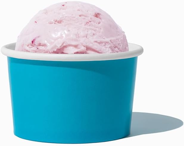 UNIQ [1,000 Count] Blue Paper Ice Cream Cups - 4 oz Small Dessert Bowls - Comes In Many Colors & Sizes! Frozen Dessert Supplies