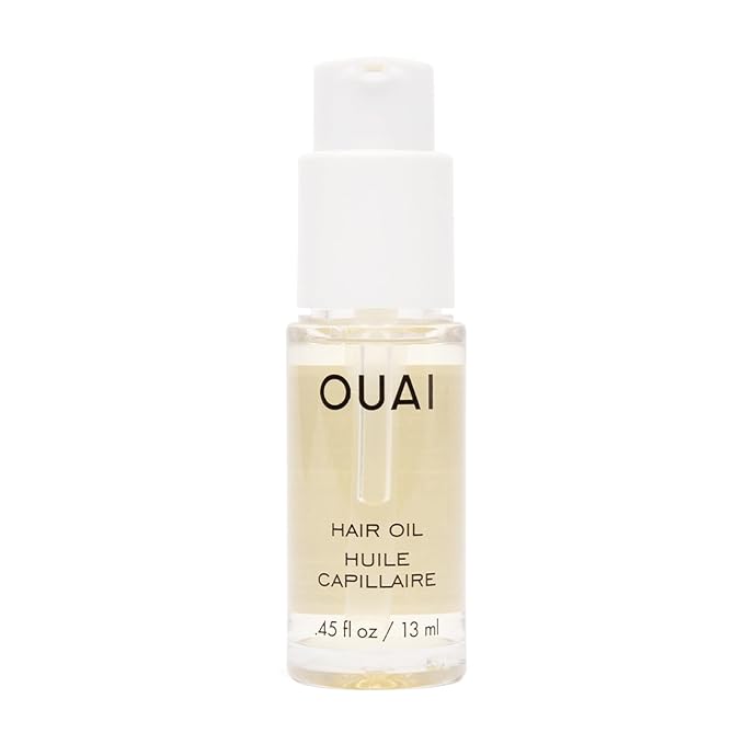 OUAI Hair Oil Travel Size - Hair Heat Protectant Oil for Frizz Control - Adds Shine and Smooths Split Ends - Color Safe Formula - Paraben, Phthalate and Sulfate Free (0.45 oz)-BrightBean Baby