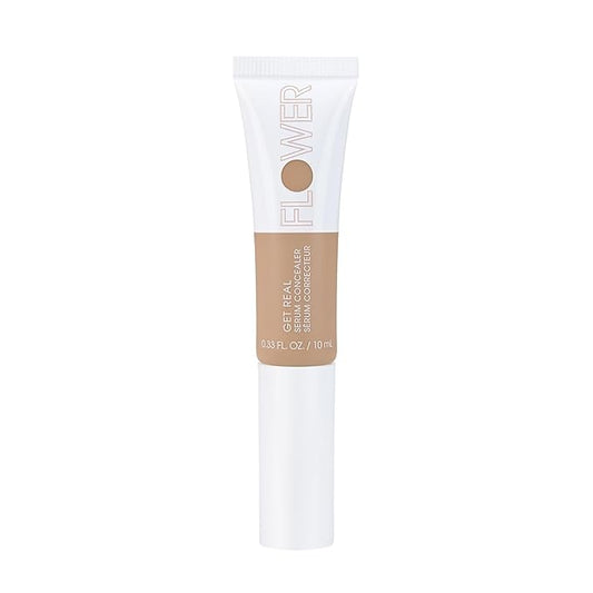 FLOWER BEAUTY By Drew Barrymore Get Real Serum Concealer - Brightens Skin + Blurs Blemishes - Hydrating Serum- Light-BrightBean Baby