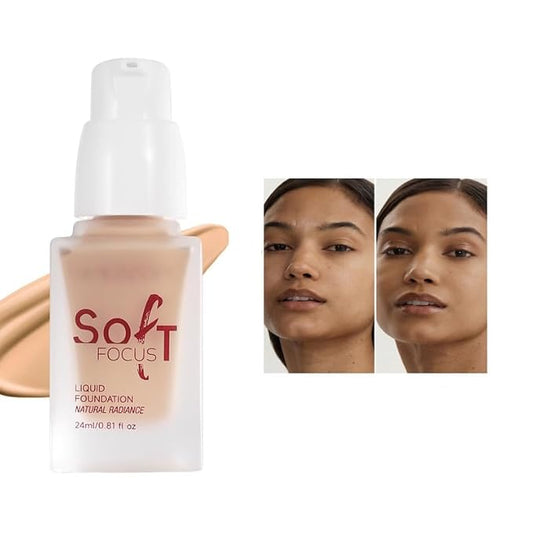 Full Cover Soft Focus Liquid Concealer, 24H Longwearing Waterproof Smooth Matte Flawless Finish Concealer Foundation Corrector for Eye Dark Circles Spots Face Concealer Matte Makeup Base,06-BrightBean Baby