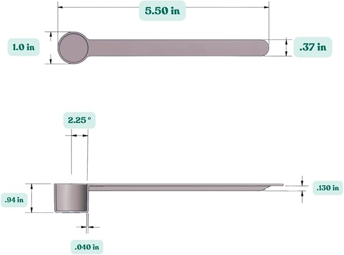 9 mL (9 CC) Long Handle Scoop for Measuring Coffee, Pet Food, Grains, Protein, Spices and Other Dry Goods (Pack of 25)