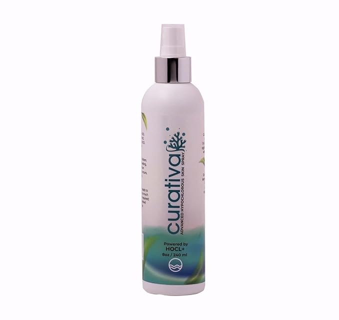 Curativa Bay .02% Hypochlorous Skin Spray, Clear Skin, Most effective For Total Skin Health and the Base for all Skin Care. 100% Organic, Made in USA, Produces Great Results 8 OZ.-BrightBean Baby