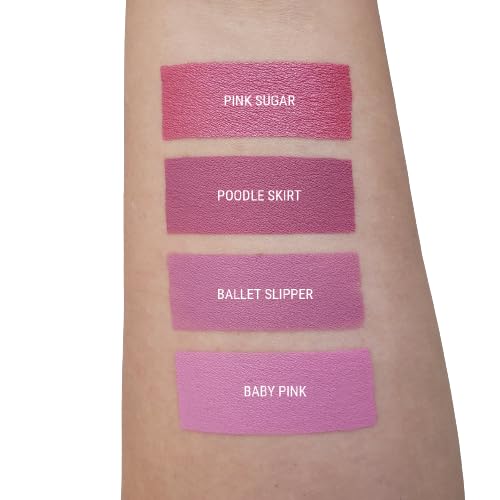 Aromi Metallic Liquid Lipstick | Long-lasting, Smear, Smudge, + Transfer Proof, Waterproof, Light, Baby Pink Lip Color with Shimmery Finish, Paraben + Phthalate Free (Pink Sugar)-BrightBean Baby