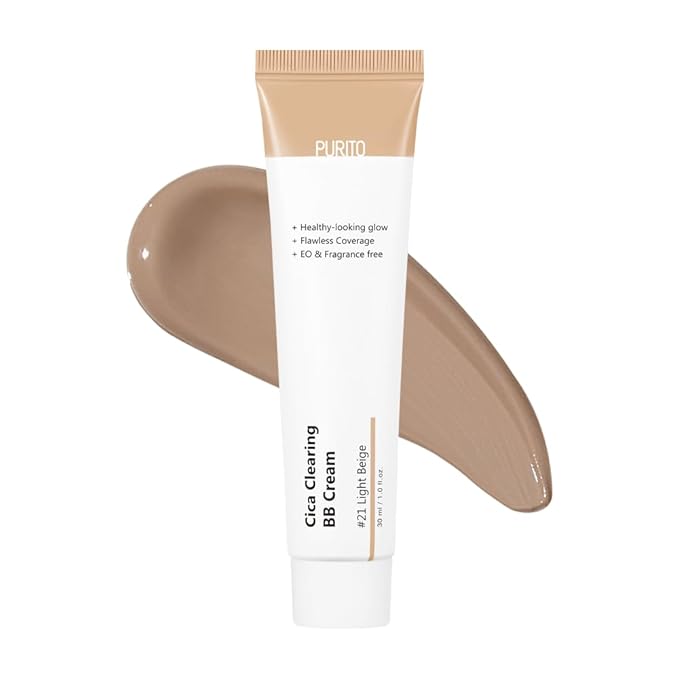 PURITO Cica Clearing BB Cream #21 Light Beige 1 fl.oz / 30ml, Vegan bb cream, tinted-BrightBean Baby