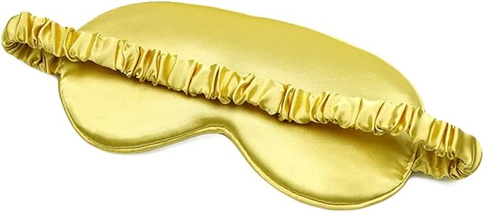 100% Natural Mulberry Soft Silk Sleep Mask, Light Blocking Eye Masks for Sleep, Night Blindfold Eye Mask Cover for Men and Women, Sleeping Night Mask for Travel (Gold)-BrightBean Baby
