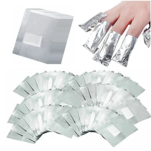 400Pcs Nail Polish Remover Gel Nail Foil Wraps Aluminium Soak Off Foils Cotton Pads Gel Nail Polish Wraps Removal Tool Finger Nail Polish Remover with Lint-Free Lager Cotton Pad-BrightBean Baby