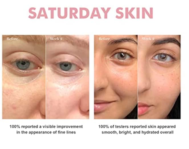 Saturday Skin Wide Awake Brightening Cream Illuminating Eye Cream for Wrinkles, Puffy Eyes+Dark Circles Lightweight, Moisturizing, Deeply Hydrates, Anti Aging Reduce Fine Lines 1.01 Fl Oz (30ml)-BrightBean Baby