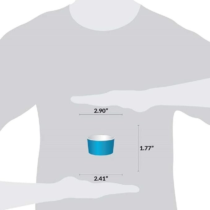 UNIQ [1,000 Count] Blue Paper Ice Cream Cups - 4 oz Small Dessert Bowls - Comes In Many Colors & Sizes! Frozen Dessert Supplies