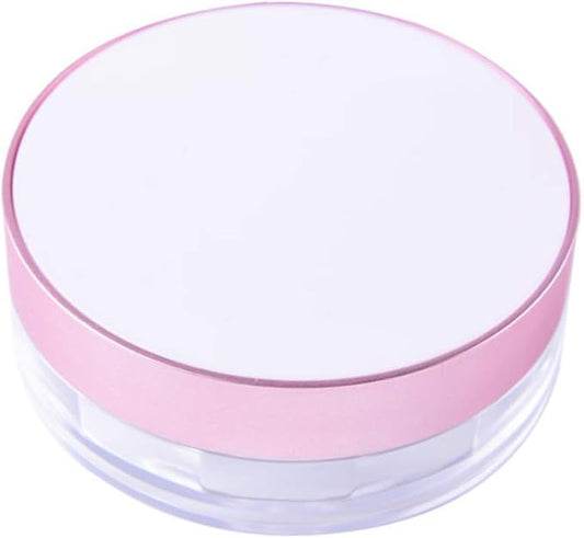 AKOAK Capacity 15ml(0.5 oz) No Leaks Empty Reusable Plastic Loose Powder Compact Container DIY Makeup Powder Case with Sponge Powder Puff, Elasticated Net Sifter and Threaded Screw Lid (White)-BrightBean Baby