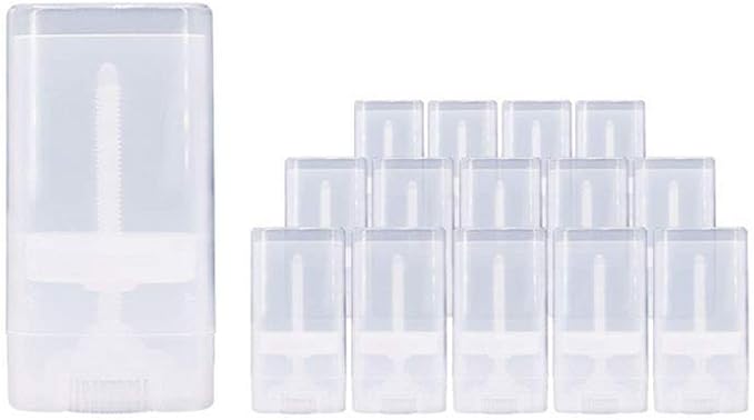 10PCS 15ml 0.5oz Clear Empty Plastic Oval DIY Lipstick Lip Balm Lip Gloss Tubes Deodorant Crayon Chapstick Tube Bottle Containers Oval Holder Case Pipe-BrightBean Baby