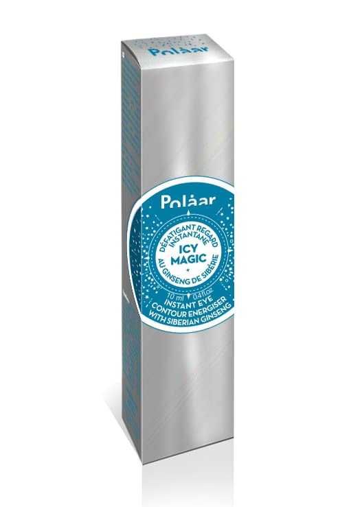 Polåar - Icy Magic Instant Eye Contour Energiser with Siberian Ginseng - Anti-Dark Circles & Puffiness- Decongesting Icy Ball - Fragrance-Free - 92% Natural, Vegan, Cruelty Free, Made in France - 0.4-BrightBean Baby