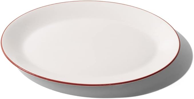 Made In Cookware - Serving Platter - White With Red Rim - Porcelain England