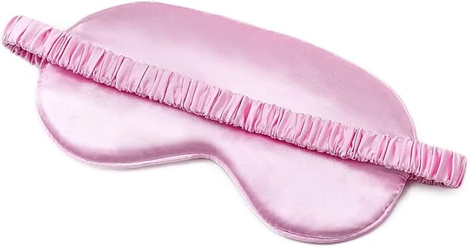 100% Natural Mulberry Soft Silk Sleep Mask, Light Blocking Eye Masks For Sleep, Night Blindfold Eye Mask Cover For Men And Women, Sleeping Night Mask For Travel (Pink)-BrightBean Baby