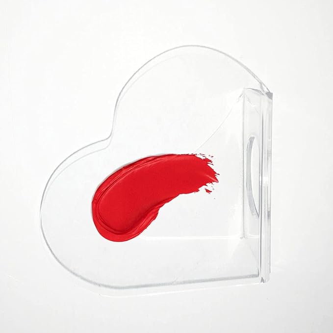 1 Pack Transparent Acrylic Nail Art Hand-held Palette Nail DIY Art Design Paint Color Mixing Manicure Tool, Heart Shaped-BrightBean Baby