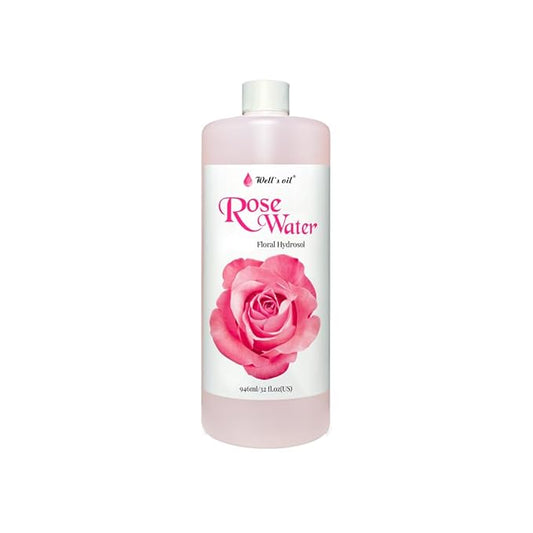 Well's Oil Rosewater Mist Spray (32 Fl oz) – Hydrates, Soothes & Refreshes | 100% Natural | No Chemical | for All Skin and Hair Types-BrightBean Baby