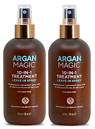 Argan Magic Hair Treatment & Stylizing Spray, 10 in 1, Made in USA, Paraben Free, Cruelty Free - 8 oz (2 Pack)-BrightBean Baby