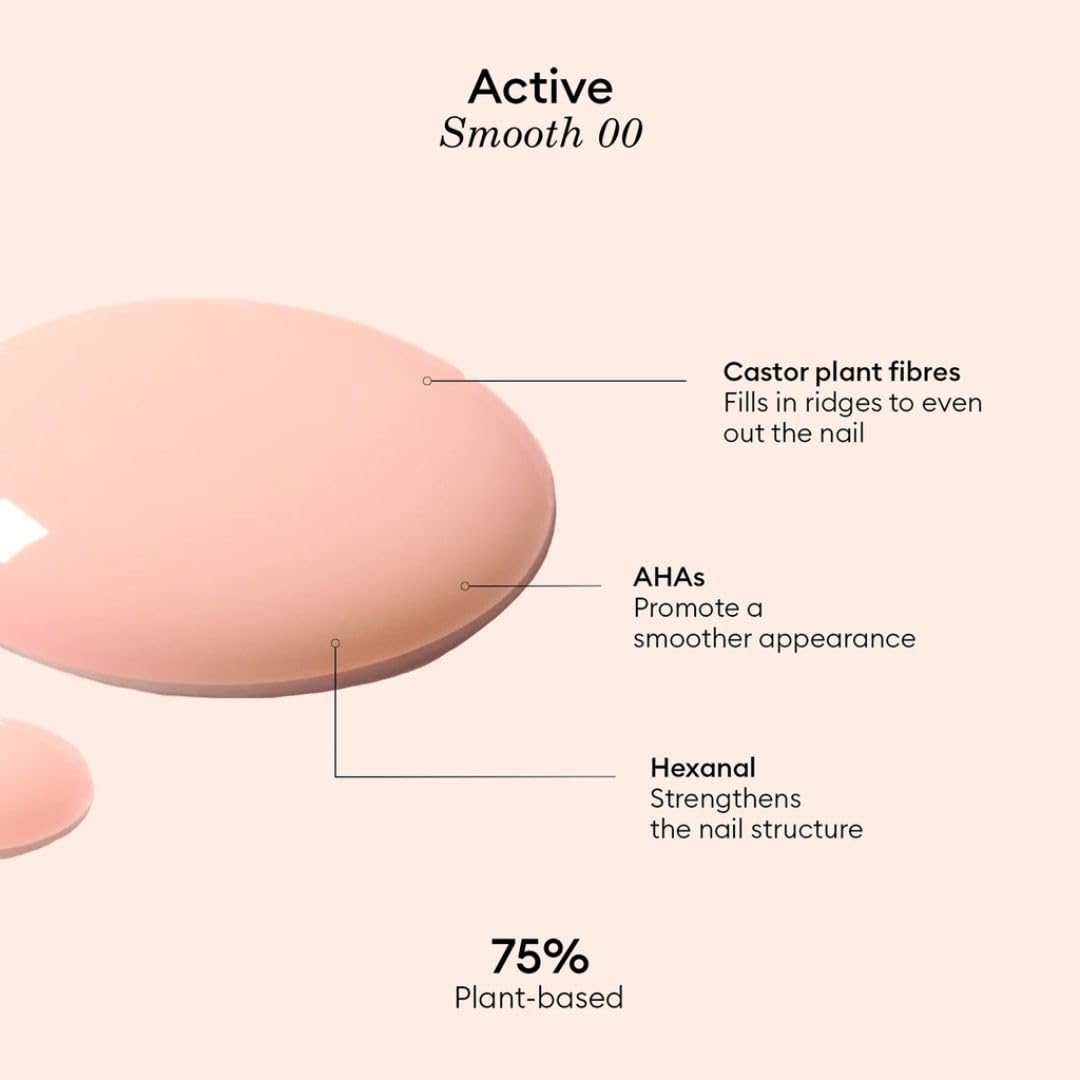 Manucurist Active Smooth 00 Nail Concealer Polish & Care - 2 in 1 Nude Nail Polish : Nail Strengthener and Growth - No Lamp - Ridge Filler for Nails - Natural Rosé Nail Polish-BrightBean Baby