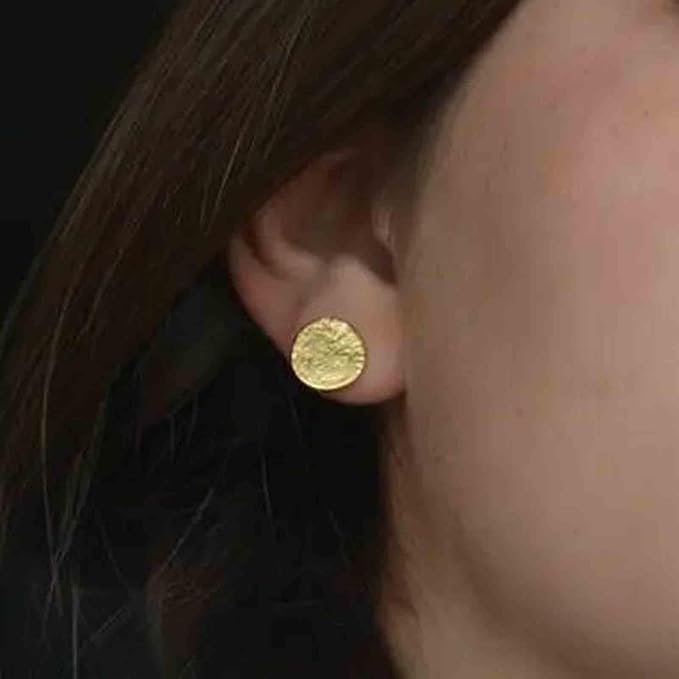 Boho Disc Coin Studs Earrings Gold Hammered Coin Earrings Tiny Circle Earrings Studs Minimalist Geometric Earrings for Women and Girls Gifts-BrightBean Baby