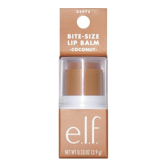e.l.f. Bite-Size Lip Balm, Moisturizing Formula for Smoother & Softer Lips, Mini Tinted Chapstick, Coconut, 0.13 Oz-BrightBean Baby