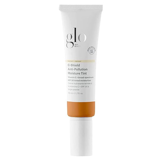Glo Skin Beauty C-Shield Anti-Pollution Moisture Tint - Tinted Moisturizer With SPF 30 for Face, Broad Spectrum Protection & Vitamin C, 1.7 Oz (7W-Dark)-BrightBean Baby