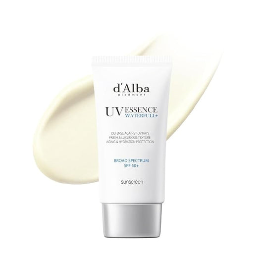 d'alba Piedmont Italian White Truffle Waterfull Essence Sunscreen, Vegan Skincare, Lightweight Sunscreen with BROAD SPECTRUM SPF 50+, Glowy, Safe for all Skin Types, Korean Skin Care (1.69 fl. oz)-BrightBean Baby