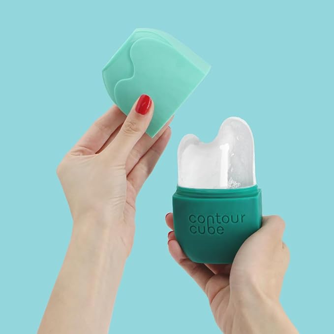 Contour Gua Cube - Gua Sha Face Massage Tool - Ice Roller for Sculpting, De-Puffing & Lymphatic Drainage - Face Ice Roller & Massager - Compact Skin Care Tools for Daily Skincare & Travel - Jade-BrightBean Baby
